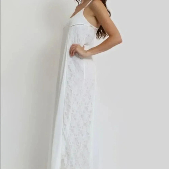 Yuni apparel White Maxy Dress Medium nwot - Picture 5 of 11